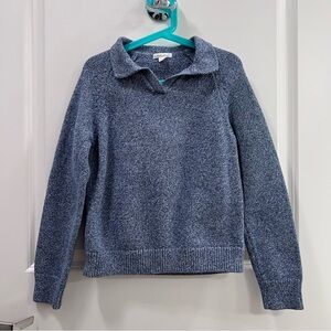 Crewcuts Kids' Collared Sweater in Marled Cotton Size L
